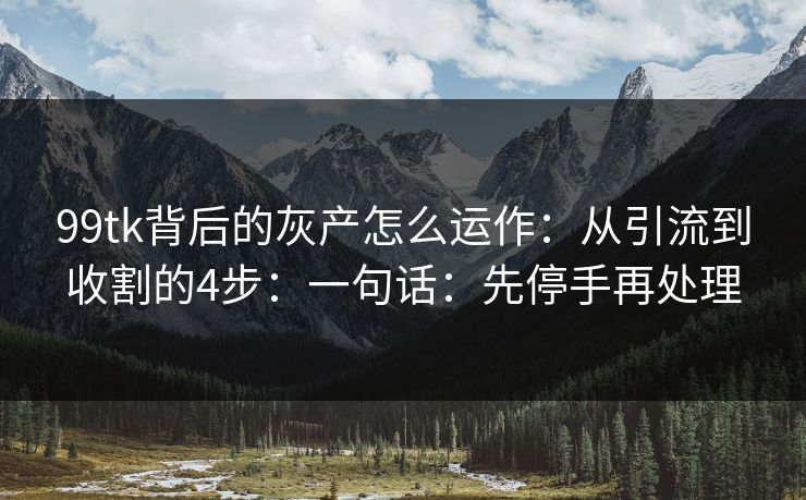 99tk背后的灰产怎么运作:从引流到收割的4步:一句话:先停手再处理 99tk背后的灰产怎么运作:从引流到收割的4步:一句话:先停手再处理