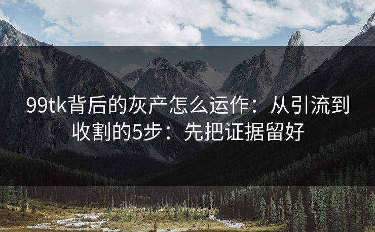 99tk背后的灰产怎么运作:从引流到收割的5步:先把证据留好 99tk背后的灰产怎么运作:从引流到收割的5步:先把证据留好